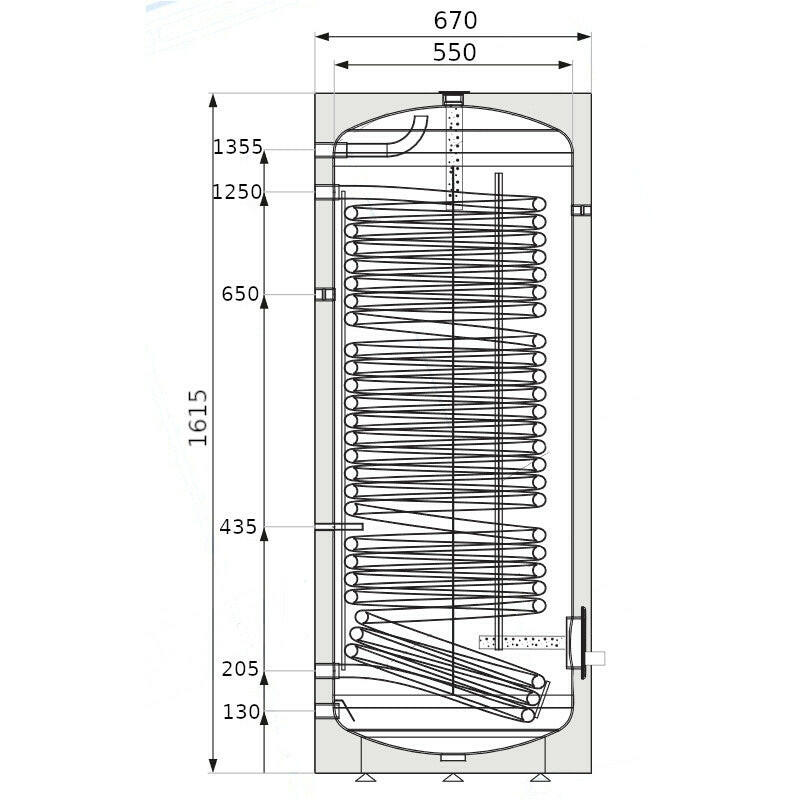 Heizer BSE-300 indirekt tároló hőszivattyúhoz álló,  fix szigetelés, 1 hőcserélő, 300l-2