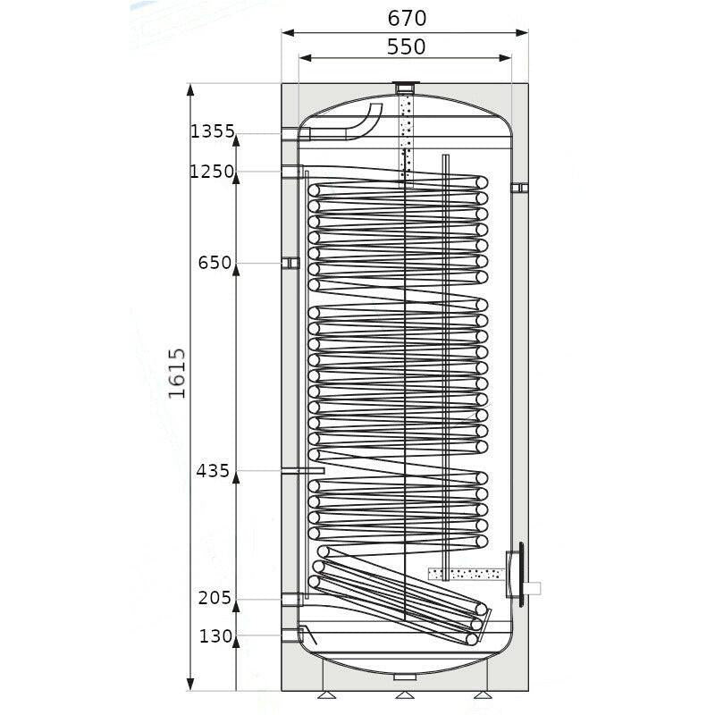 Heizer BSE - 300 indirekt tároló hőszivattyúhoz álló, fix szigetelés, 1 hőcserélő, 300l (BSE300)