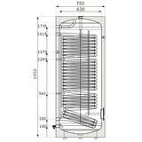 Heizer BSE-500 indirekt tároló hőszivattyúhoz álló,  fix szigetelés, 1 hőcserélő, 500l-2