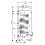 Heizer BSH-300 indirekt tároló hőszivattyúhoz álló,  fix szigetelés, 1 hőcserélő, 300l-1