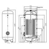 Heizer BSH-303 indirekt tároló hőszivattyúhoz álló,  fix szigetelés, 1 hőcserélő, 300l-1