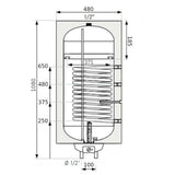 Heizer Plus-100 (balos) indirekt fali tároló, 1 hőcserélő, fix szigetelés, 1,5 kW fűtőbetét-1