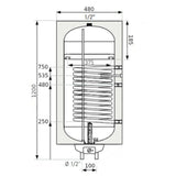 Heizer Plus-120 (balos) indirekt fali tároló, 1 hőcserélő, fix szigetelés, 2 kW fűtőbetét-1