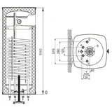 Heizer SW-100 indirekt tároló fali, szögletes forma, 1 hőcserélő, fix szigetelés, 100l-1