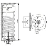 Heizer SW-140 indirekt tároló fali, szögletes forma, 1 hőcserélő, fix szigetelés, 140l-1