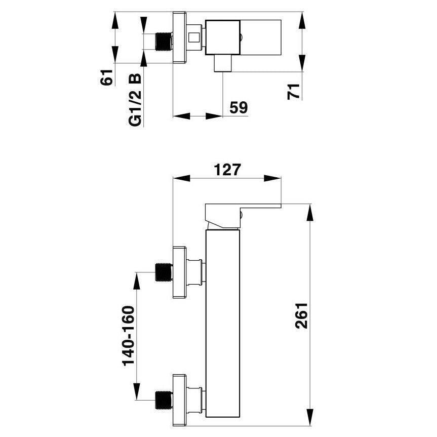 HERZ Elite SQ q40B zuhany csaptelep, fekete