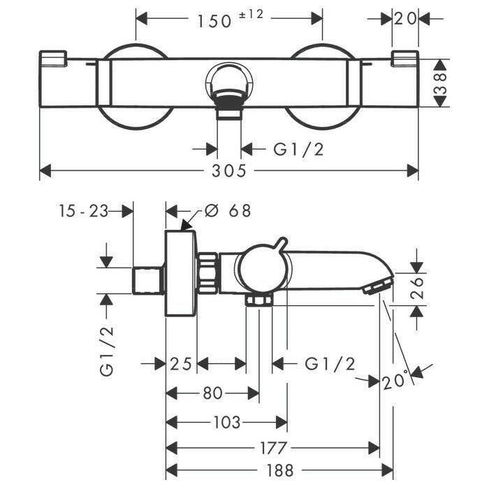 Hansgrohe Ecostat Comfort kád termosztát (13114000)