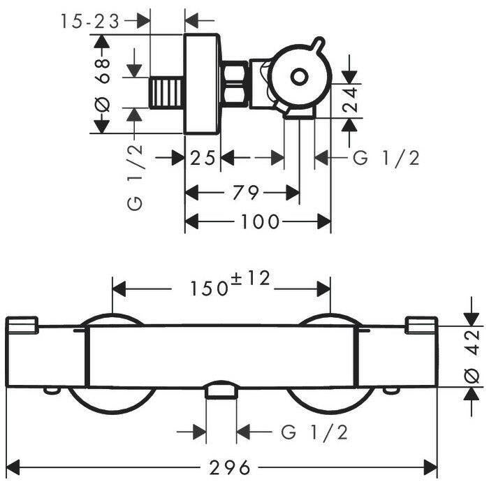 Hansgrohe Ecostat 1001CL termosztatikus zuhanycsaptelep (13211000)