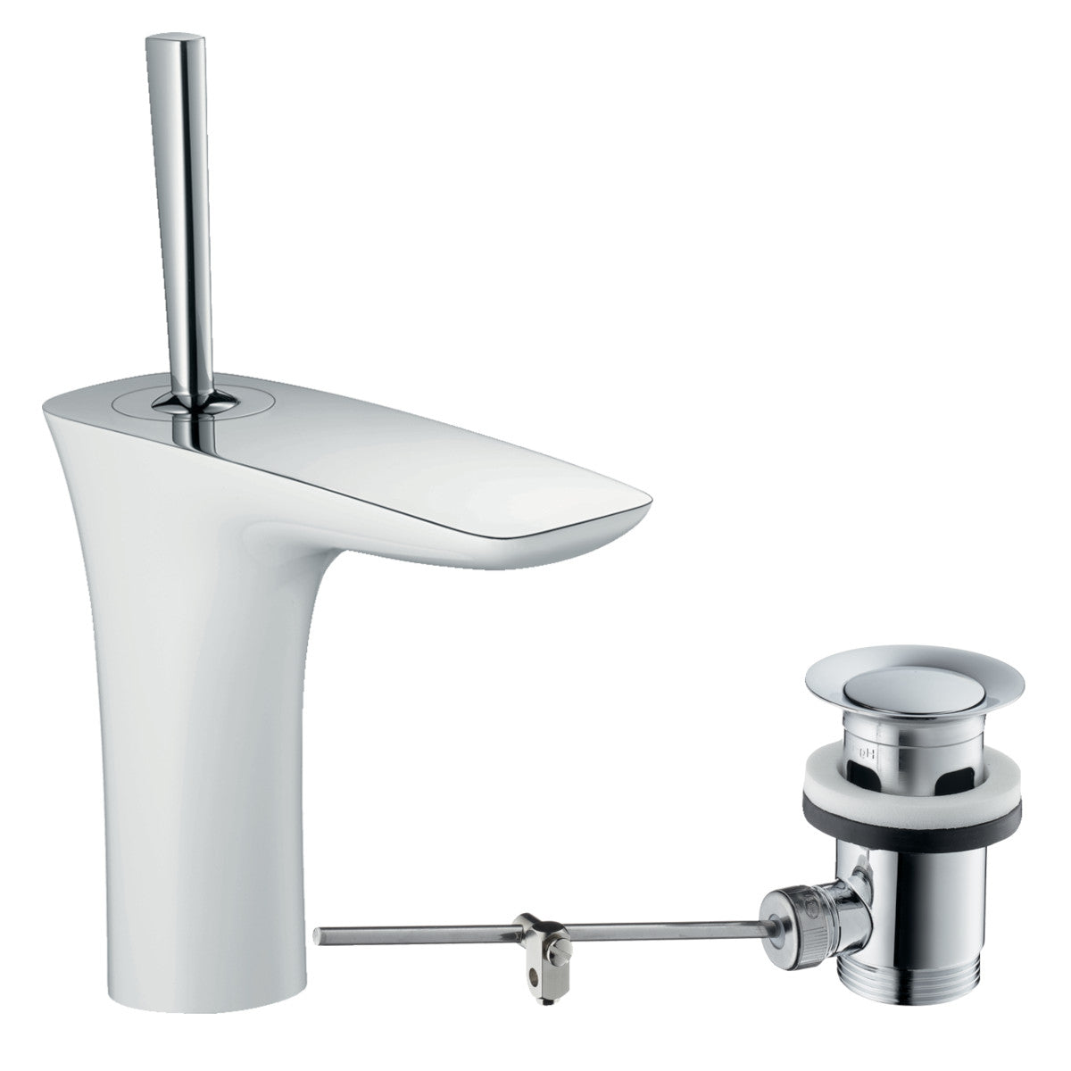 Hansgrohe PuraVida mosdócsaptelep automata lef. fehér/króm - kifutó-1