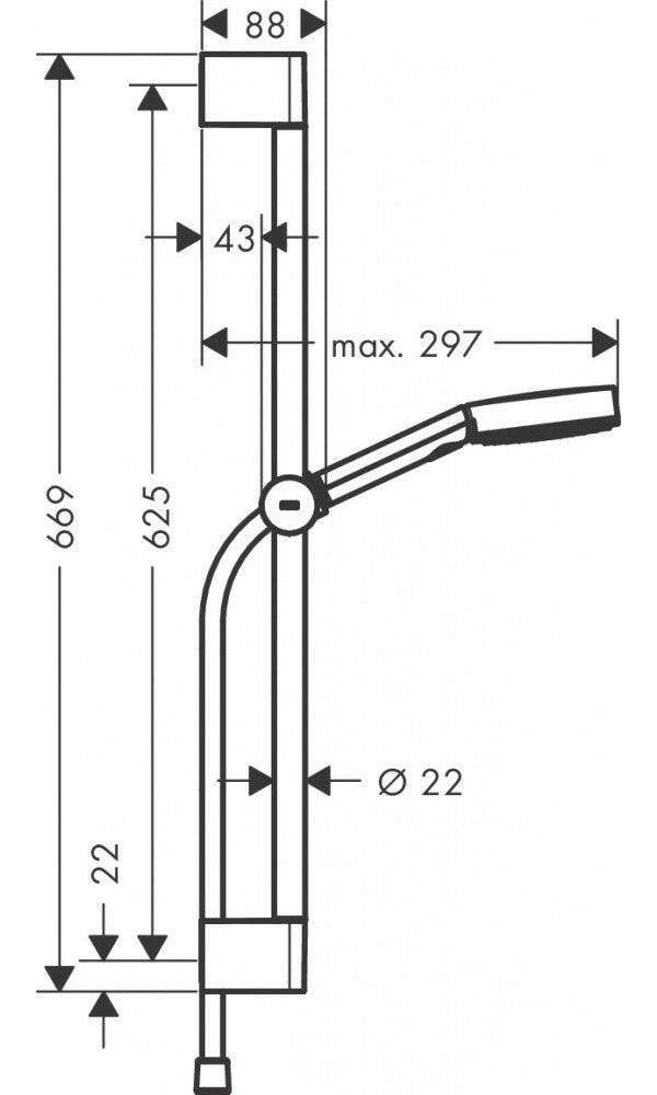 Hansgrohe Pulsify Select Zuhanyszett 105, 3 jet RelAXORation EcoSmart, 65 cm zuhanyrúd