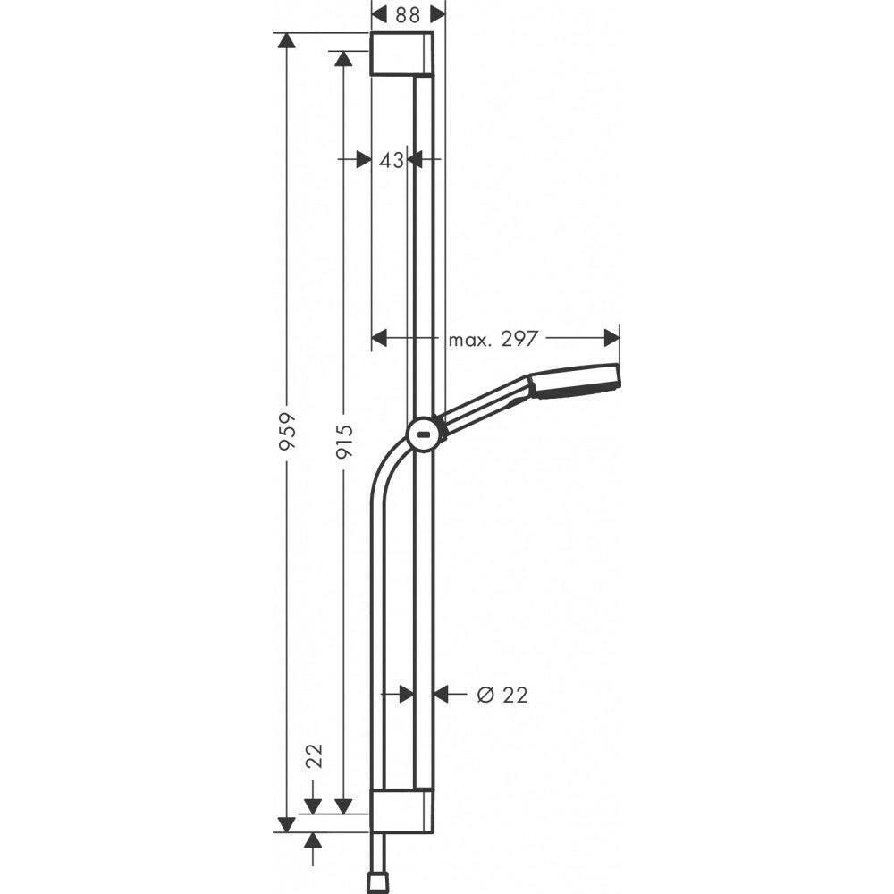 Hansgrohe Pulsify Select Zuhanyszett 105, 3 jet RelAXORation, 90 cm zuhanyrúd