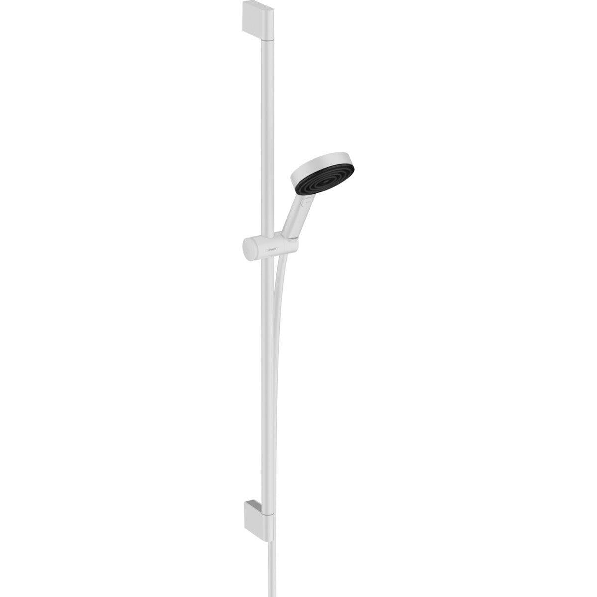Hansgrohe Pulsify Select Zuhanyszett 105, 3 jet RelAXORation EcoSmart, 90 cm zuhanyrúd, matt fehér