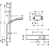 Hansgrohe Pulsify Select Zuhanyrendszer 105, 3 jet RelAXORation, kézizuhannyal termosztáttal-1