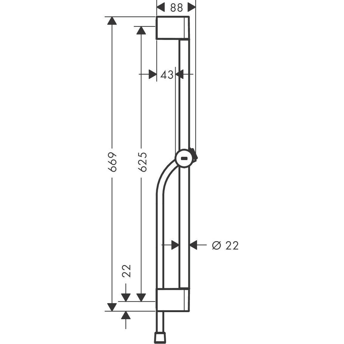 Hansgrohe Unica Zuhanyrúd  Pulsify 65cm, toló csúszkával és zuhanytömlővel-1