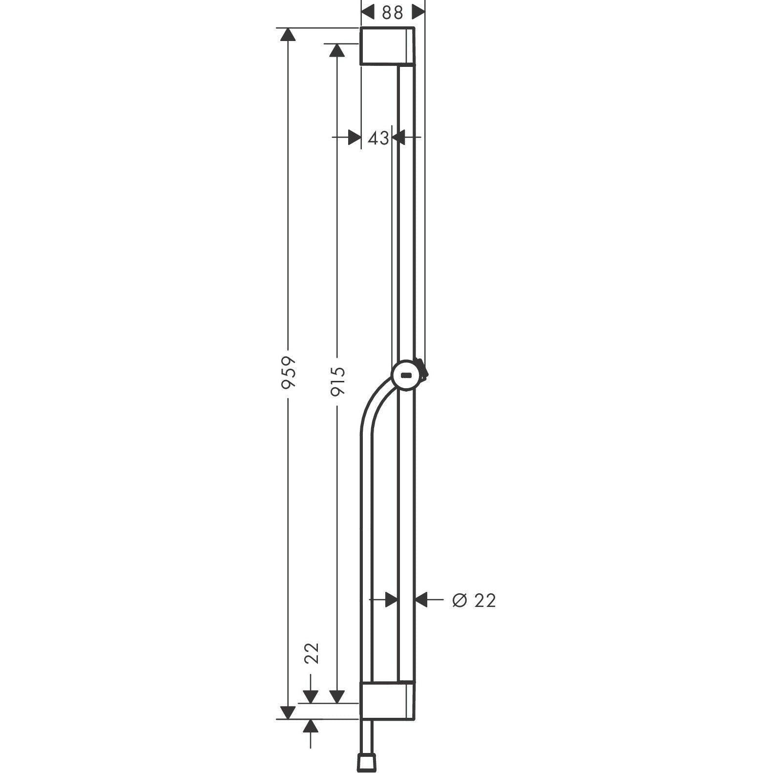 Hansgrohe Unica Zuhanyrúd Pulsify 90 cm, tolócsúszkával és zuhanytömlővel