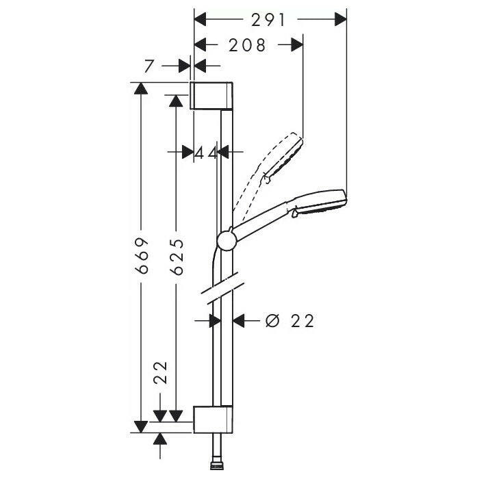 Hansgrohe Crometta 100 Vario 65 cm zuhanyszett fehér/króm-1