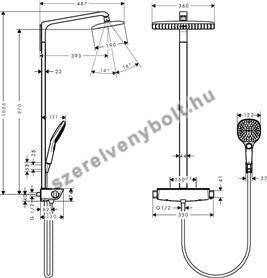Hansgrohe Raindance Select E Showerpipe 360 1jet króm