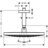 Hansgrohe Raindance Select S 300 2jet fejzuhany mennyezeti csatlakozóval DN15 fehér/króm-2