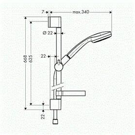 Hansgrohe Croma 100 Mono/UnicaC 65 cm + 160 cm Isiflex