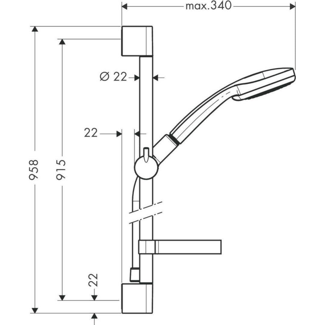 Hansgrohe Croma 100 Multi 3jet/Unica'C 90 cm zuhanyszett