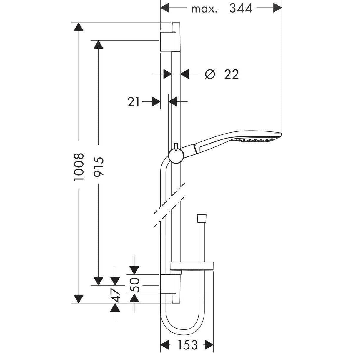 Hansgrohe Raindance Select S 150/Unica'S Puro 90 cm zuhanysz