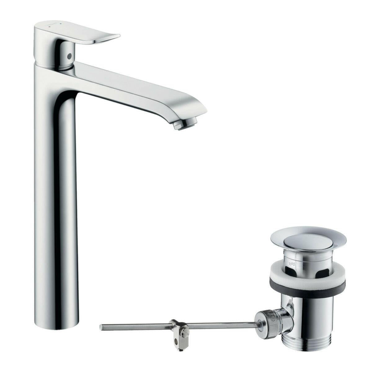 Hansgrohe Metris mosdócsaptelep 260 mosdótálakhoz, automata lefolyógarnitúrával