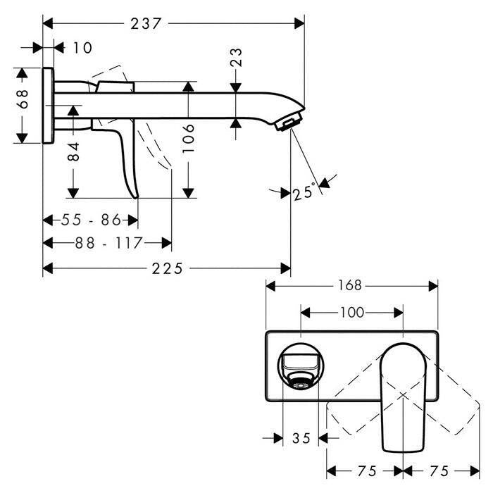 Hansgrohe Metris mosdócsaptelep fali
