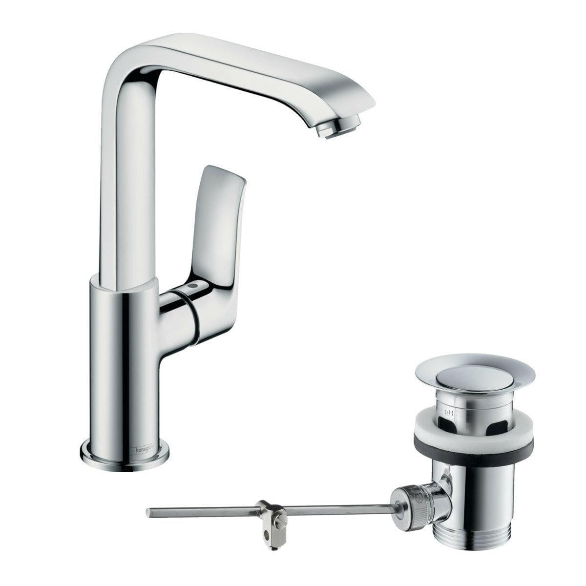 Hansgrohe Metris mosdócsaptelep 230 automata lefolyógarnitúrával