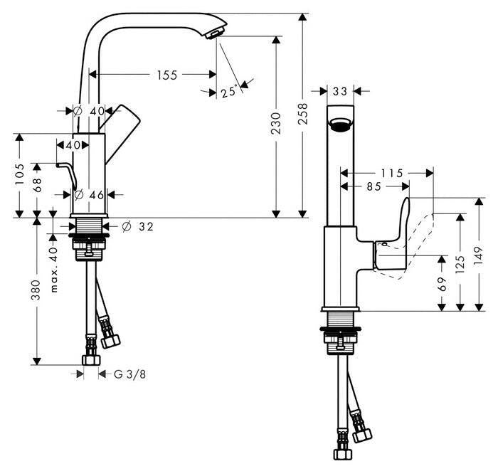 Hansgrohe Metris mosdócsaptelep 230 automata lefolyógarnitúrával