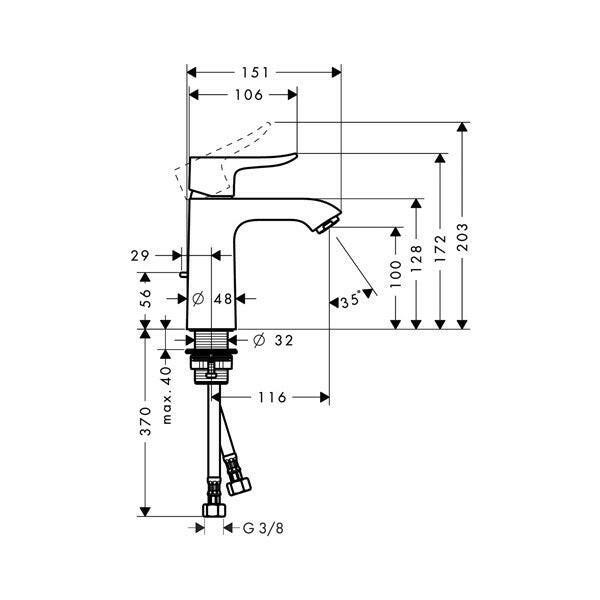 Hansgrohe Metris mosdócsaptelep 110 CoolStart