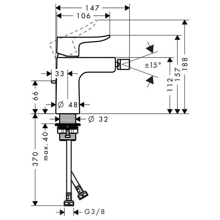 Hansgrohe Metris bidécsaptelep