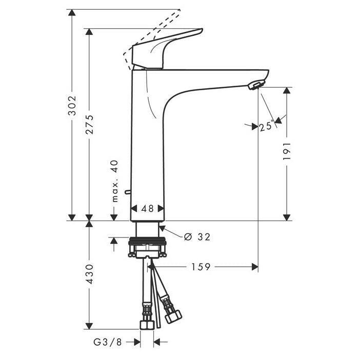 Hansgrohe Focus egykaros mosdócsaptelep 190 mm kifolyó