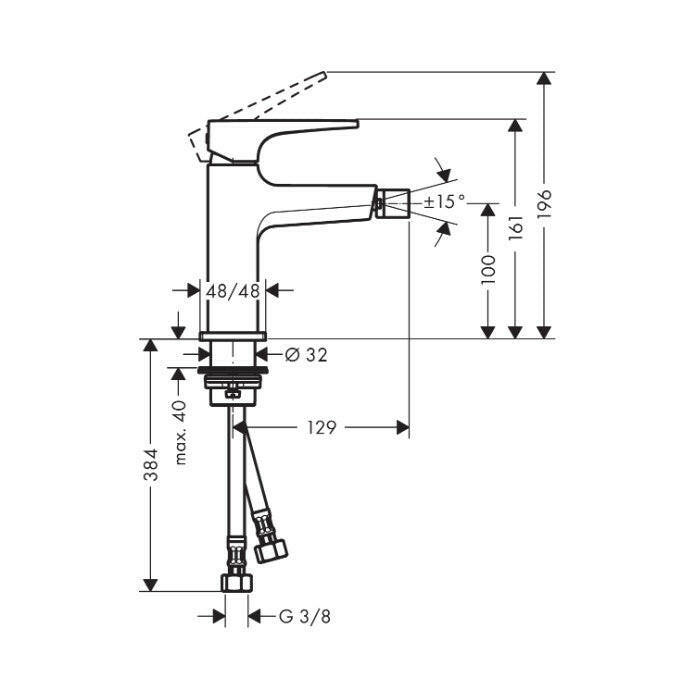 Hansgrohe Metropol egykaros bidécsaptelep, push - open lefolyóval, króm ( 32520000 )