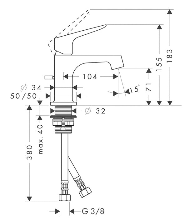 Hansgrohe Axor Citterio M mosdó csaptelep+leeresztő-1