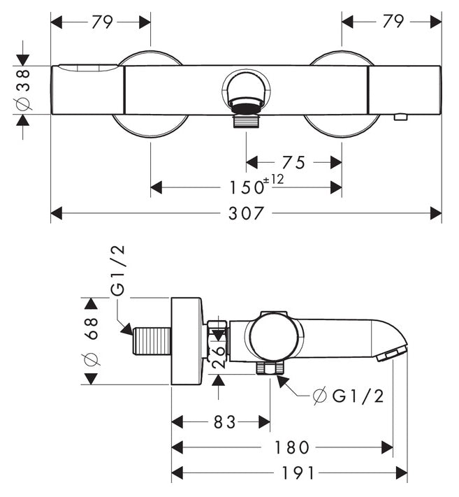 Hansgrohe Axor Citterio M kádcsaptelep termosztátos-1