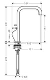 Hansgrohe Axor Citterio mosdócsaptelep 190 mm kifolyóval-1