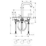 Hansgrohe Axor Citterio mosdócsaptelep 3 ly. fordító karos-1