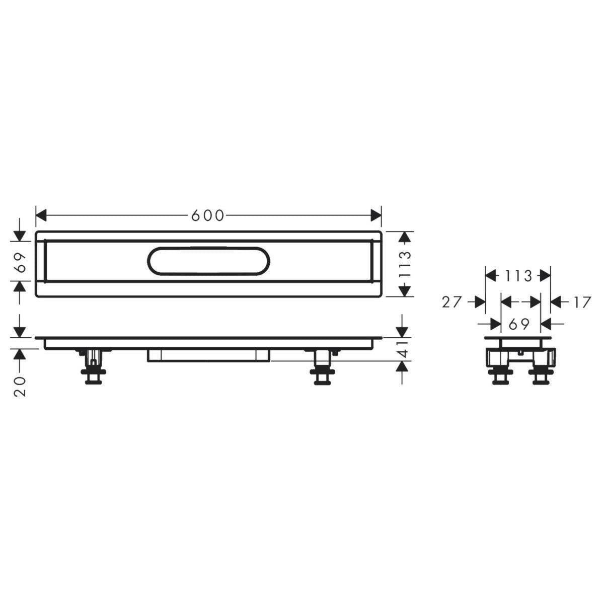 Hansgrohe uBox universal telepítő szett 60 cm, zuhanylefolyó készlethez (56010180)