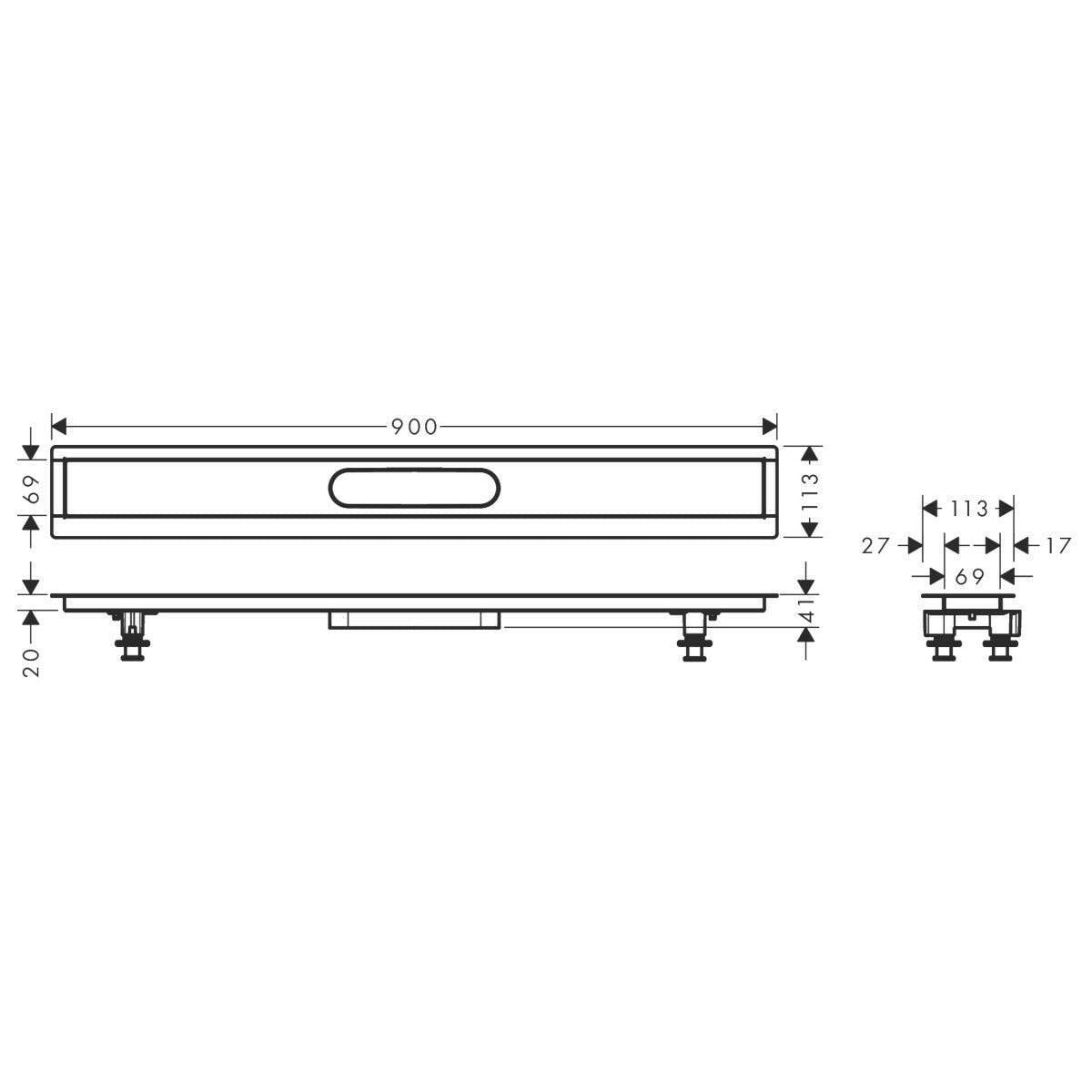 Hansgrohe uBox universal telepítő szett 90 cm, zuhanylefolyó készlethez (56013180)