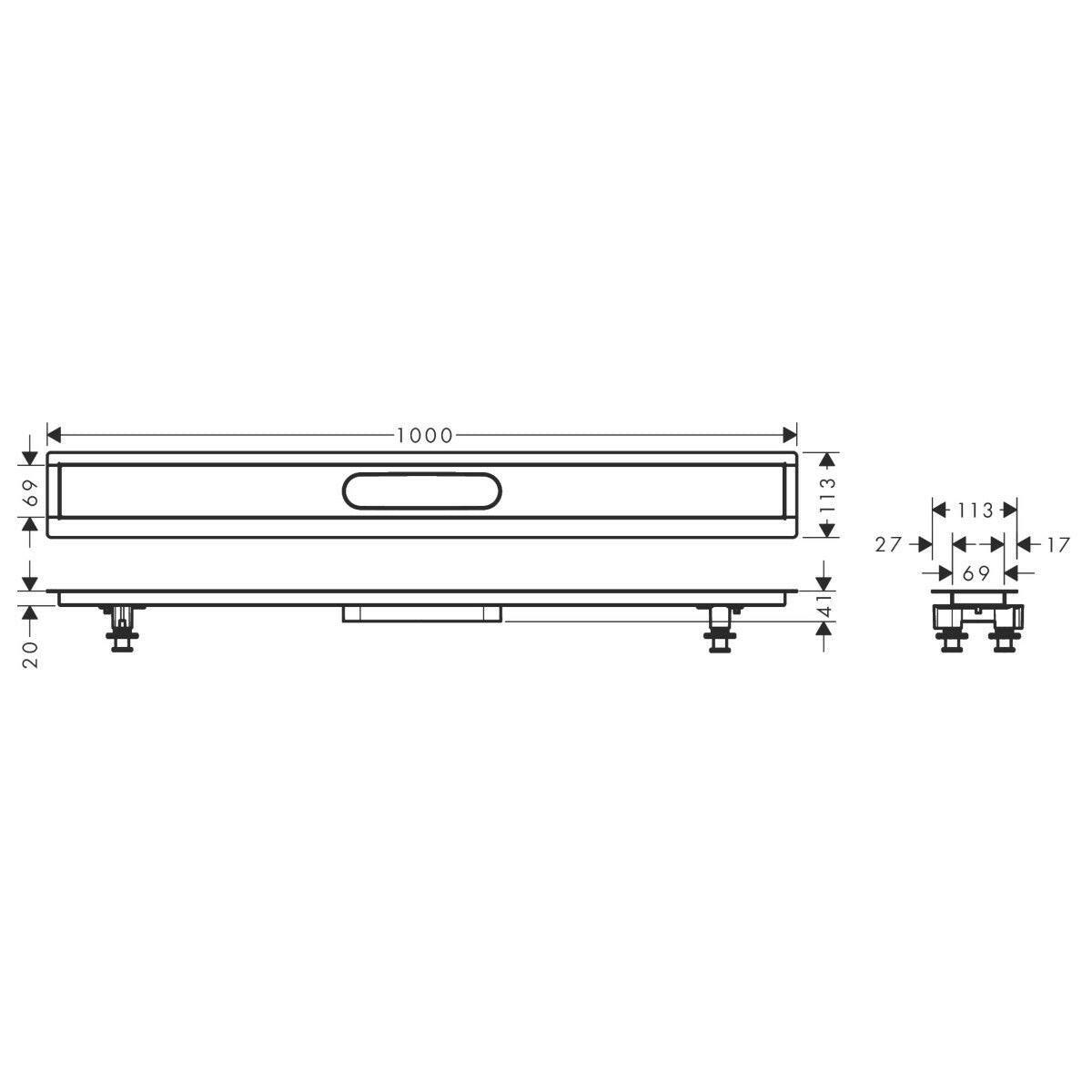 Hansgrohe uBox universal telepítő szett 100 cm, zuhanylefolyó készlethez (56014180)