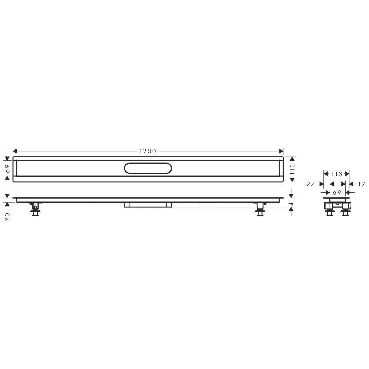 Hansgrohe uBox universal telepítő szett 120 cm, zuhanylefolyó készlethez (56015180)
