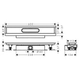 Hansgrohe uBox universal teljes szett lapos telepítéshez- 60 cm, zuhanylefolyó készlethez-1