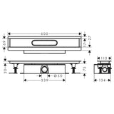 Hansgrohe uBox universal teljes szett standard telepítéshez- 60 cm, zuhanylefolyó készlethez-1