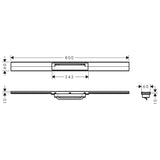 Hansgrohe RainDrain Flex zuhanylefolyó színkészlet 80 cm, formára vágható, szálcsiszolt fekete-1