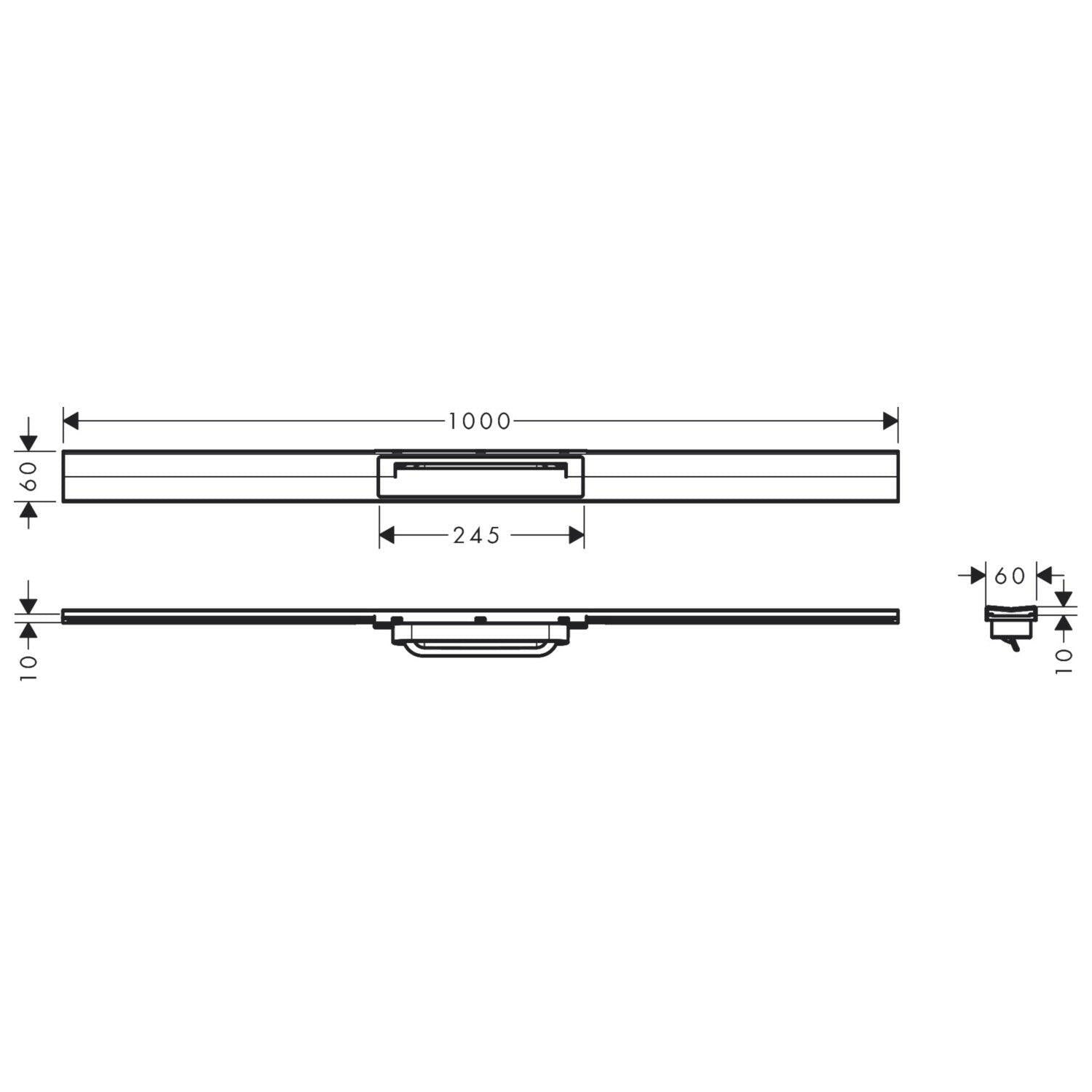 Hansgrohe RainDrain Flex zuhanylefolyó színkészlet 100 cm, formára vágható, szálcsiszolt fekete-1