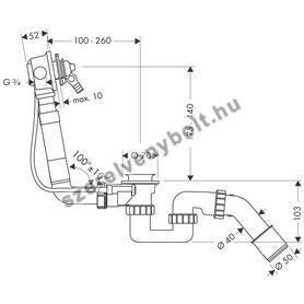Hansgrohe Exafill alaptest 520mm bowden