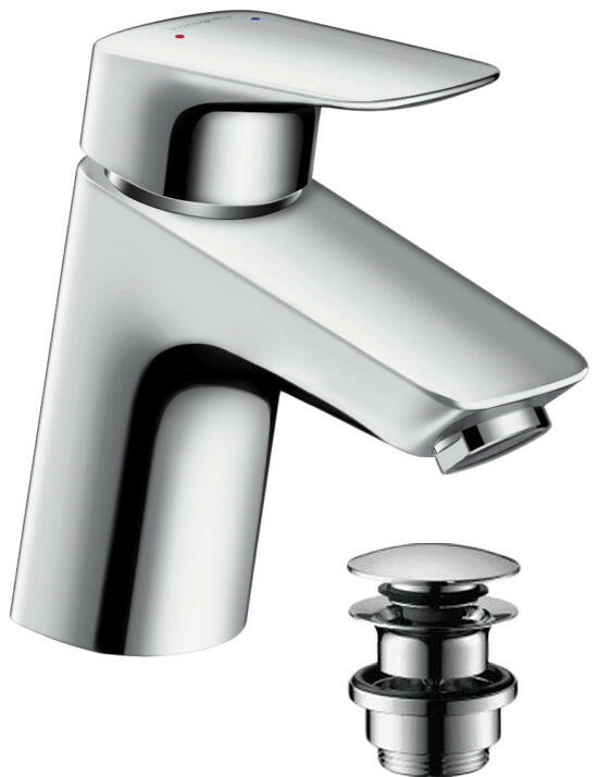 Hansgrohe Logis egykaros mosdócsaptelep Push Open lefolyó-garnitúrával ( 71077000 )-0