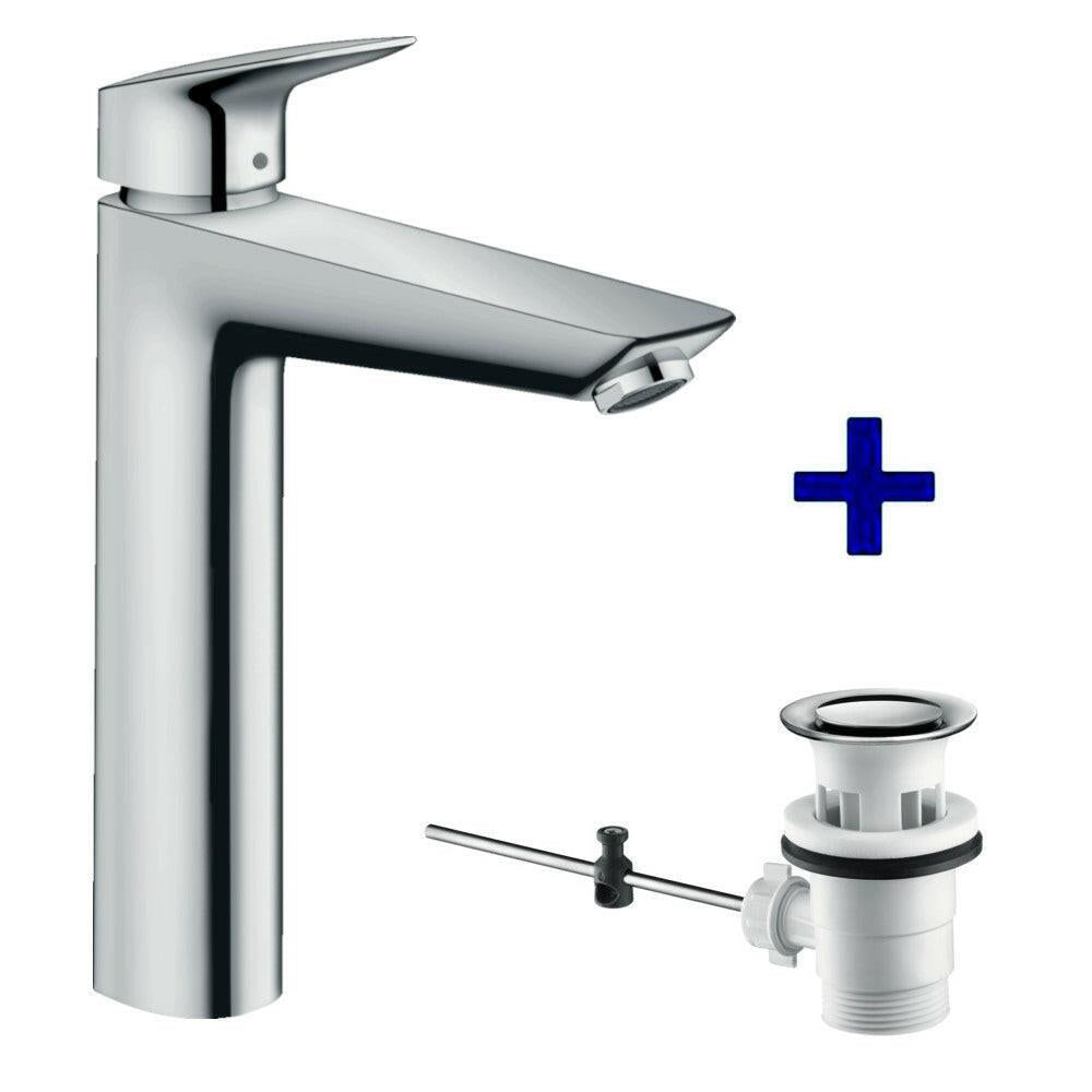 Hansgrohe Logis egykaros mosdócsaptelep 190mm, leeresztővel, króm (71090000)