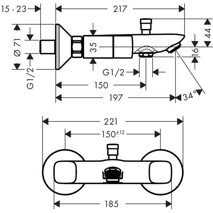 Hansgrohe Logis kétkaros kádcsaptelep (71243000)