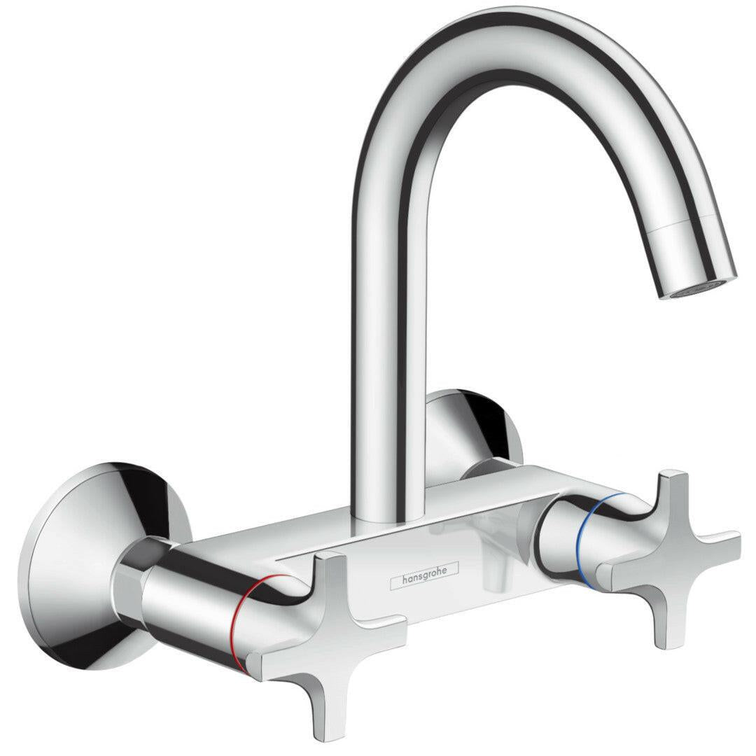 Hansgrohe Logis mosogató csaptelep kétkaros, fali 180° elfordítható kifolyóval (71286000)